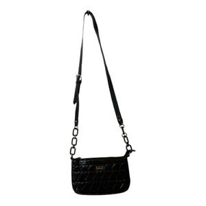 Fun Black patent heart Quilted crossbody Bag LULU GUINESS
